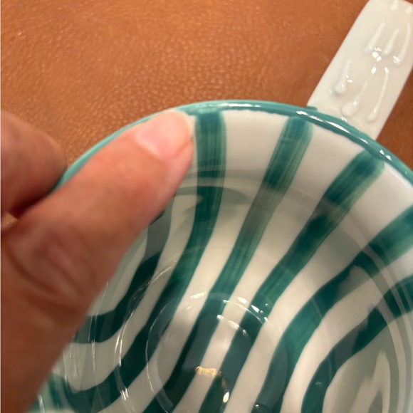 Anthropologie Kantha Stitched Ceramic Mugs Cups Tea Coffee Barista Set of 2 - Picture 14 of 14